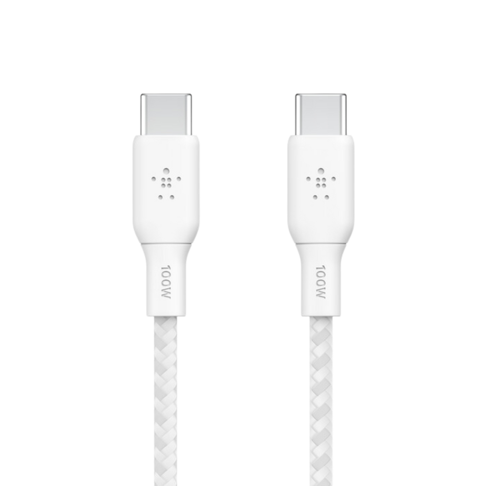 Câble USB-C vers USB-C Tressé (2m) Blanc - 100W