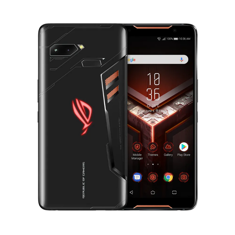 Asus ROG Phone 1 noir avec logo rouge, réparation écran AMOLED et batterie chez iTelier Lyon, service rapide, pièces d’origine garanties, envoi sécurisé France entière.