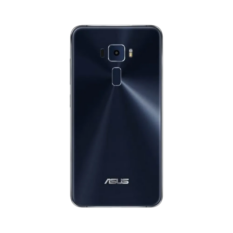 Vue arrière Asus Zenfone 3 noir avec lecteur d’empreintes, changement batterie et coque arrière chez iTelier Lyon, envoi sécurisé France entière, garantie pièces 1 an.