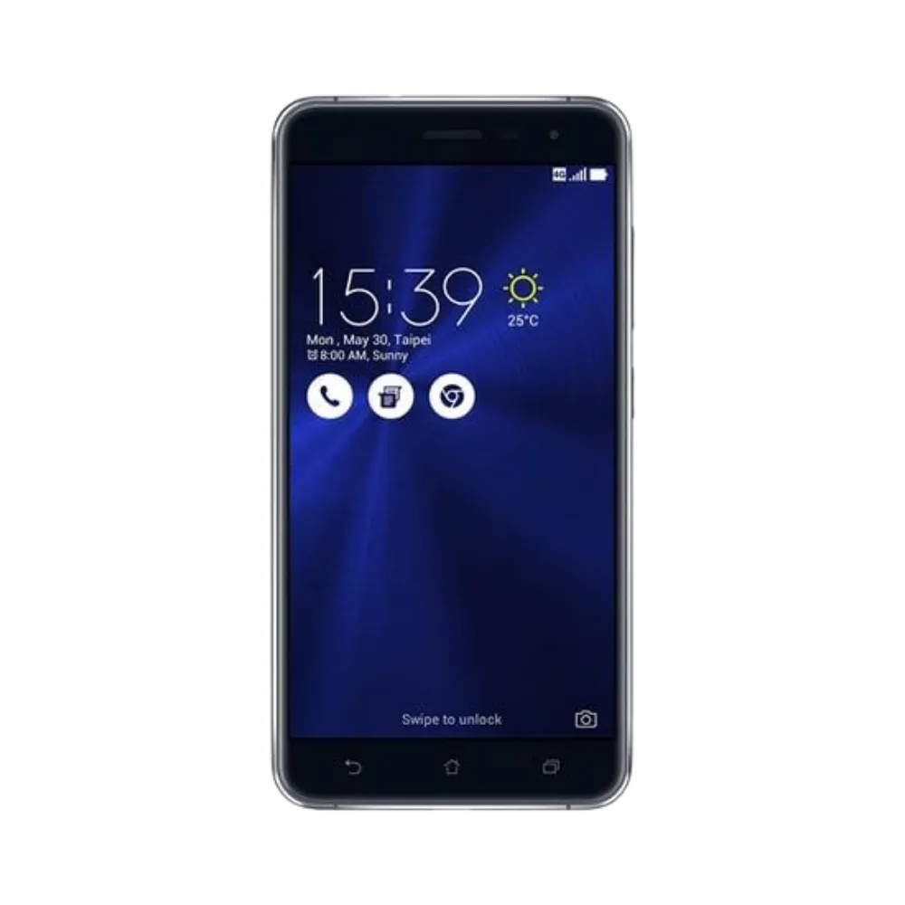 Vue avant Asus Zenfone 3 noir avec écran Full HD, remplacement vitre et dalle LCD originale chez iTelier Lyon, diagnostic offert, réparation express et fiable.