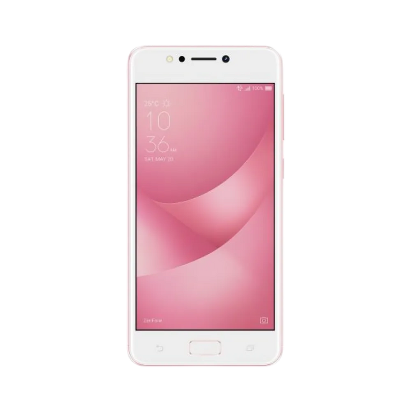 Vue avant Asus Zenfone 4 Max rose avec double caméra, remplacement vitre et écran LCD original chez iTelier Lyon, diagnostic offert, réparation express et fiable.