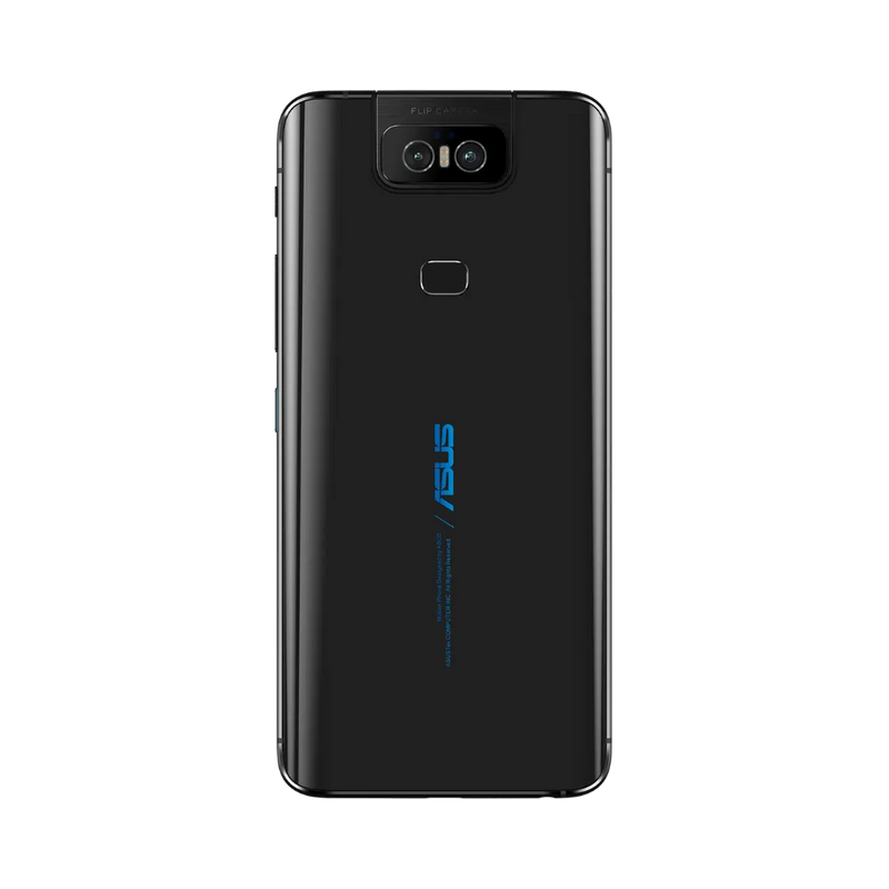 Vue arrière Asus Zenfone 6 noir avec module photo rotatif, réparation batterie et coque arrière chez iTelier Lyon, intervention en boutique ou par correspondance.