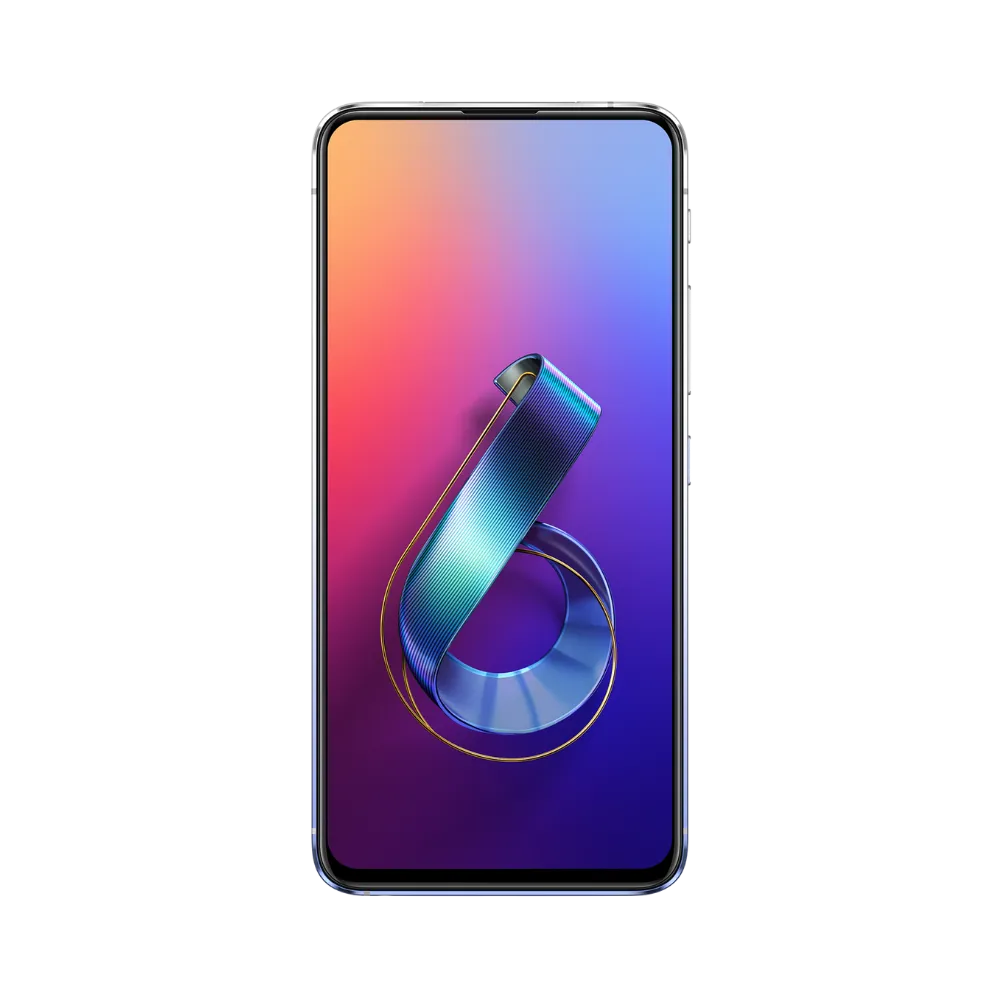Vue avant Asus Zenfone 6 noir avec écran intégral sans encoche, remplacement vitre et écran LCD original chez iTelier Lyon, diagnostic offert, réparation express.