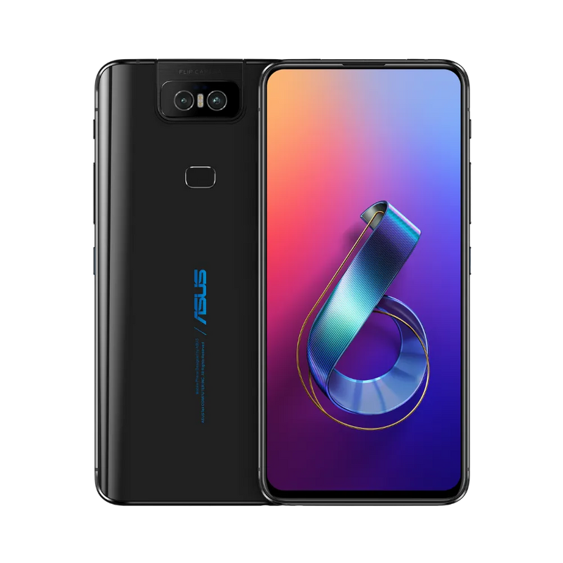 Asus Zenfone 6 noir avec caméra rotative, réparation écran et batterie chez iTelier Lyon, service rapide avec pièces d’origine, garantie 1 an, envoi partout en France.