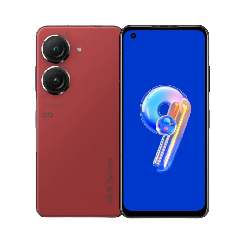 Asus Zenfone 9 rouge avec double caméra arrière, réparation écran AMOLED et batterie chez iTelier Lyon, service rapide, pièces d’origine garanties, envoi France entière.