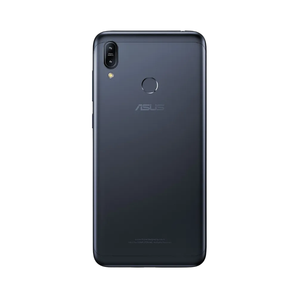 Vue arrière Asus Zenfone Max M2 noir avec double caméra, changement batterie et coque arrière chez iTelier Lyon, envoi sécurisé national, garantie pièces 1 an.