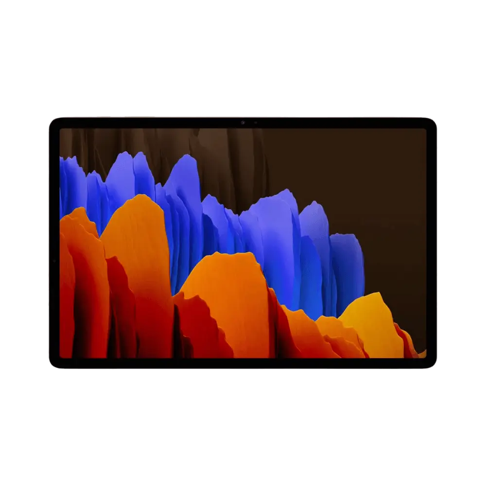 Galaxy Tab S7 Plus 5G T976 vue avant avec écran allumé : réparation rapide chez iTelier Lyon, pièces garanties, envoi sécurisé accepté.