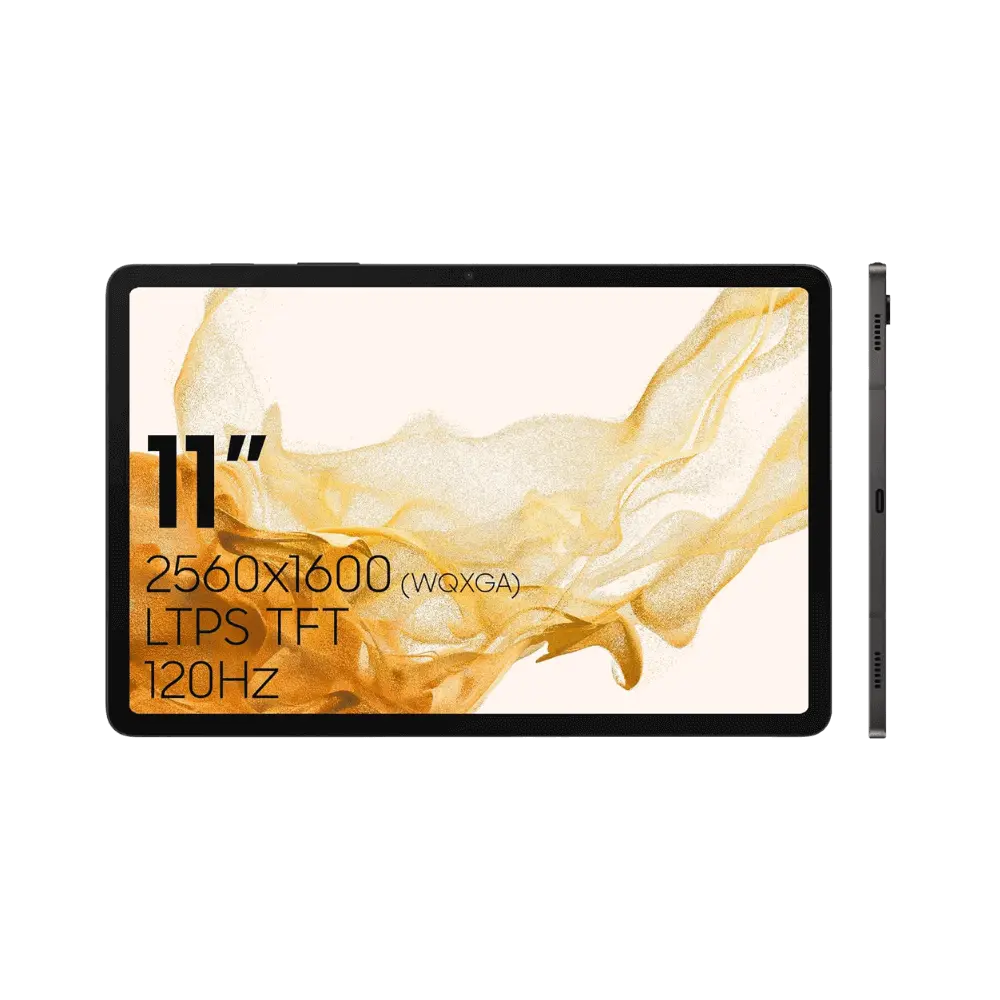 Galaxy Tab S8 5G X706 vue inclinée : réparation écran et batterie avec iTelier à Lyon, prise en charge express ou envoi national sécurisé.