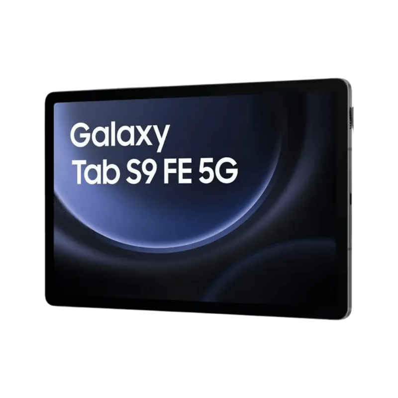 Vue 3/4 Galaxy Tab S9 FE 5G X516 noire : remplacement écran ou batterie à Lyon chez iTelier, service express avec pièces d’origine, garantie 12 mois.