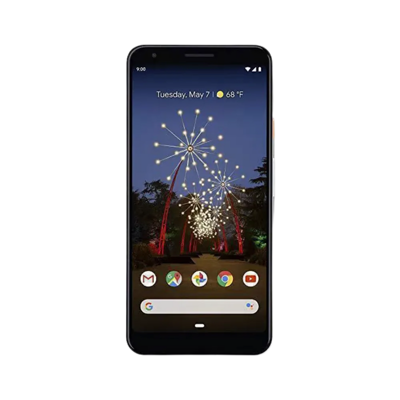 Écran allumé du Pixel 3a XL avec fond nuit. Réparation dalle OLED, tactile non fonctionnel ou écran noir chez iTelier Lyon. Diagnostic offert, réparation sécurisée.
