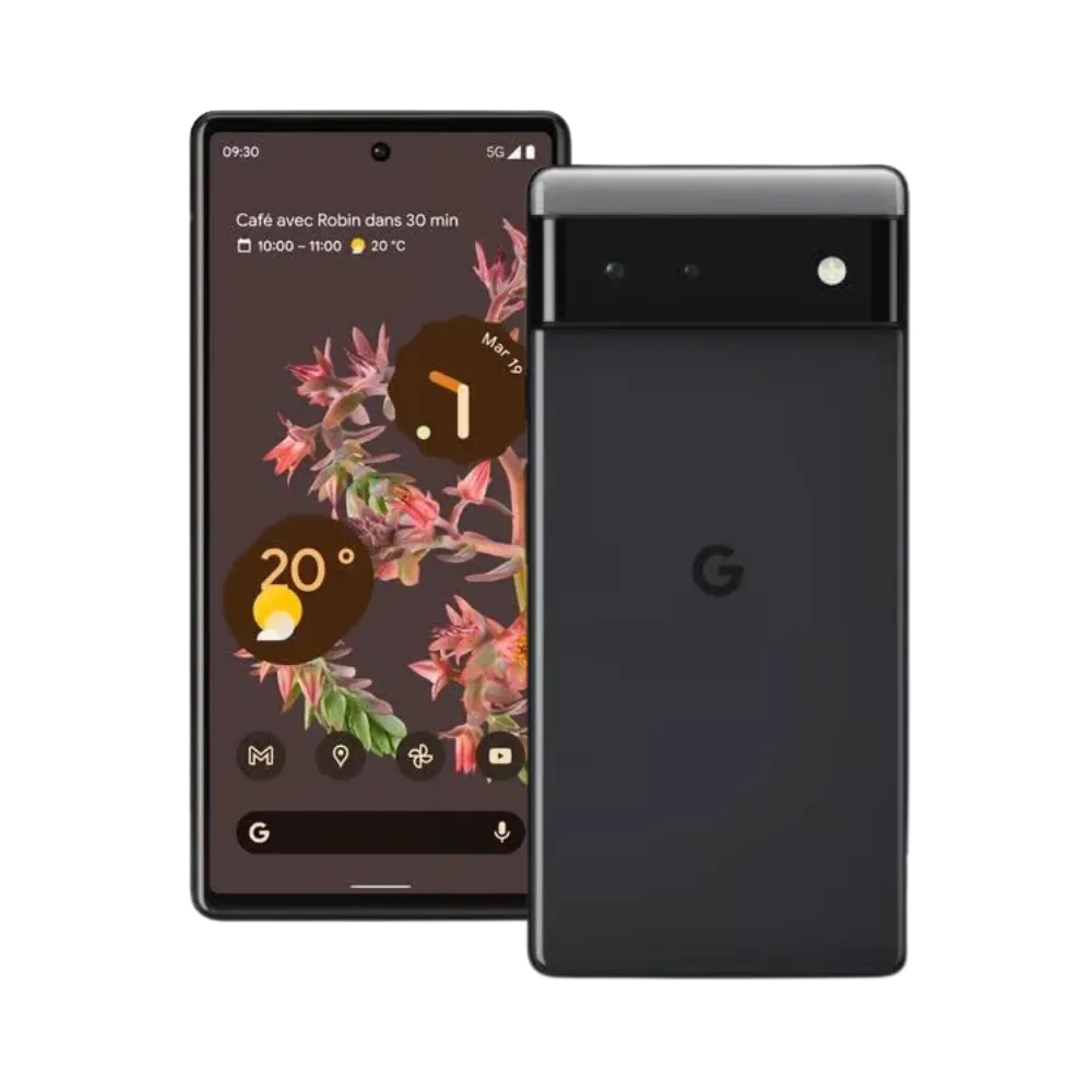 Double affichage face à face du Pixel 6. Réparation complète : écran, batterie, caméra ou boutons chez iTelier Lyon. Intervention rapide en boutique ou à distance.