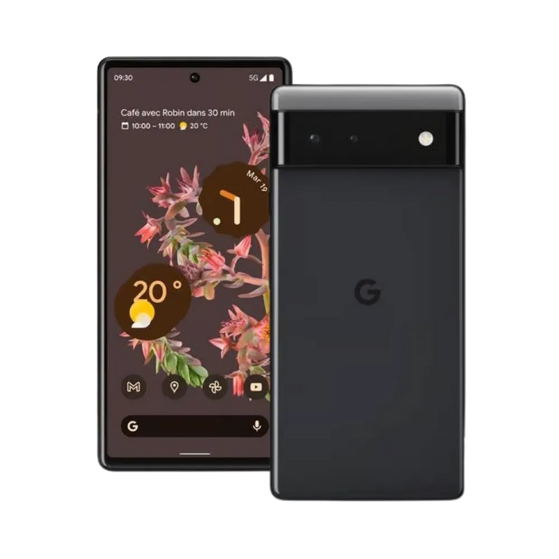 Double affichage face à face du Pixel 6. Réparation complète : écran, batterie, caméra ou boutons chez iTelier Lyon. Intervention rapide en boutique ou à distance.
