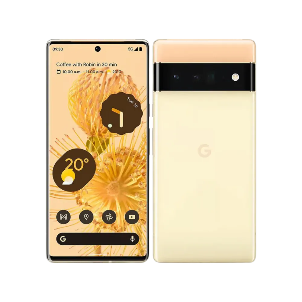 Double vue du Pixel 6 Pro dans une fiche produit. Réparation complète chez iTelier Lyon : écran, batterie, caméra, connecteur. Prise en charge express avec pièces garanties.
