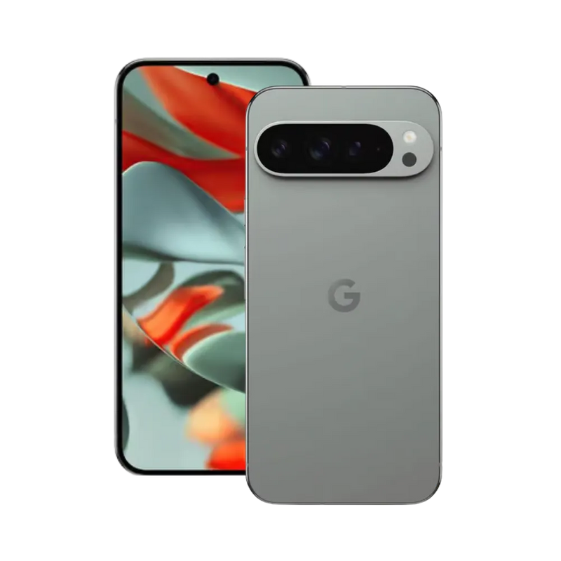 Pixel 9 Pro en angle 3/4 avec finition gris foncé. Réparations iTelier Lyon rapides et garanties, avec envoi depuis Bron, Toulouse, Lyon 3, Meyzieu, Francheville ou toute la région.