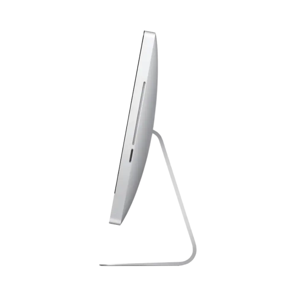 Profil latéral de l’iMac 21.5 pouces 2015 (A1418). Réparation iMac à Lyon chez iTelier. Changement d’écran, SSD ou RAM avec pièces garanties et diagnostic gratuit.