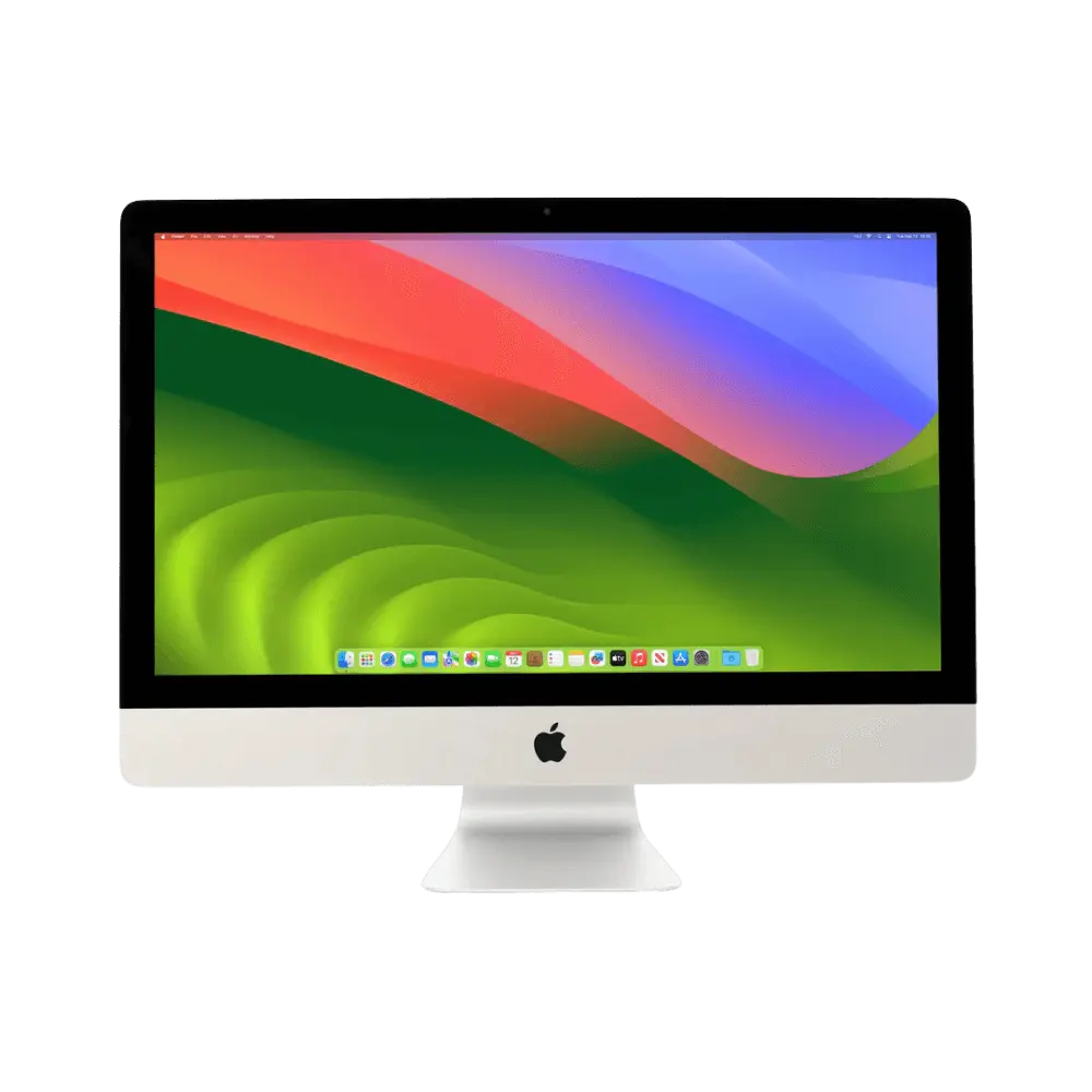 iMac 27 pouces Retina 5K 2014 (A1419) affichage actif. Réparation écran ou remplacement SSD chez iTelier à Lyon. Service rapide, pièces garanties, devis offert.