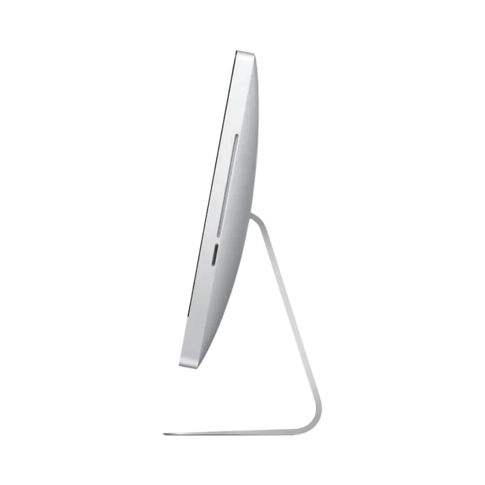 Profil latéral de l’iMac Retina 4K 2015 (A1418). Réparation Mac à Lyon chez iTelier. Écran, disque SSD ou RAM changés avec garantie 1 an. Service pro en boutique ou à distance.