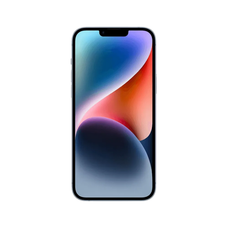 Écran allumé de l’iPhone 14 Plus bleu. Changement écran OLED cassé ou tactile HS à Lyon, Sainte-Foy-lès-Lyon ou Solaize.
