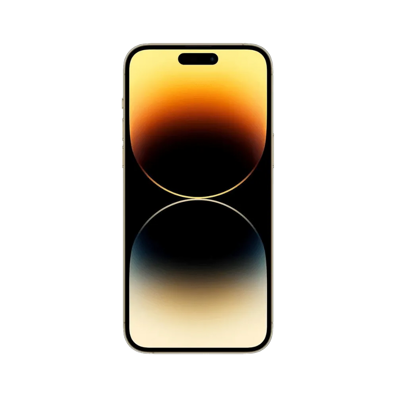 Écran avant de l’iPhone 14 Pro Max or. Changement écran OLED Super Retina en boutique iTelier à Lyon, Bron ou Champagne-au-Mont-d'Or.