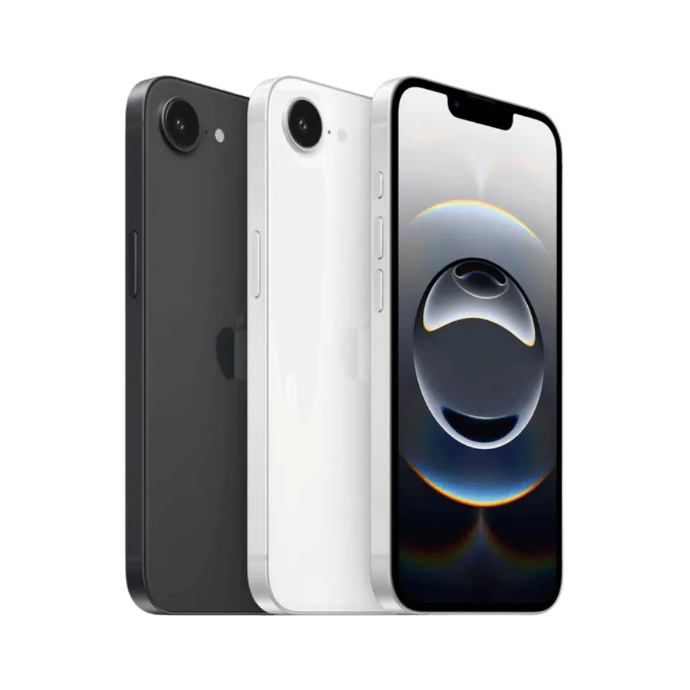 iPhone 16e disponible en noir, blanc et argent. Réparations garanties 1 an chez iTelier Lyon, Genas ou Rillieux-la-Pape.