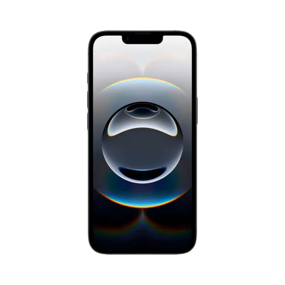 Écran avant allumé de l’iPhone 16e noir. Réparation vitre cassée à Lyon, Saint-Fons ou Tassin-la-Demi-Lune.