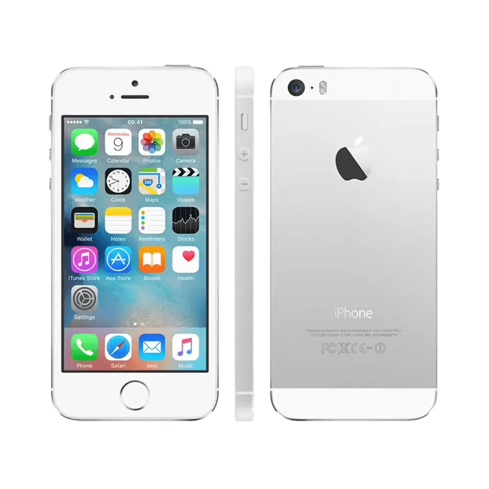 iPhone 5S vue de l’écran à plat. Réparation rapide chez iTelier Lyon. Garantie 1 an, service local ou national avec envoi postal facile.