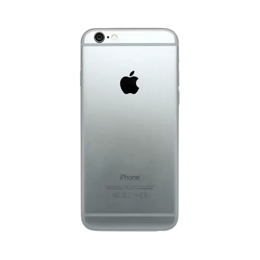 Dos de l’iPhone 6 avec logo Apple. Réparation de la caméra, de la batterie ou du connecteur lightning chez iTelier Lyon. Garantie 12 mois incluse.