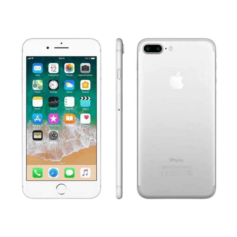 Présentation Apple iPhone 7 Plus argent. Réparation d’écran, batterie, bouton ou micro à Lyon avec iTelier. Service express et garanti.