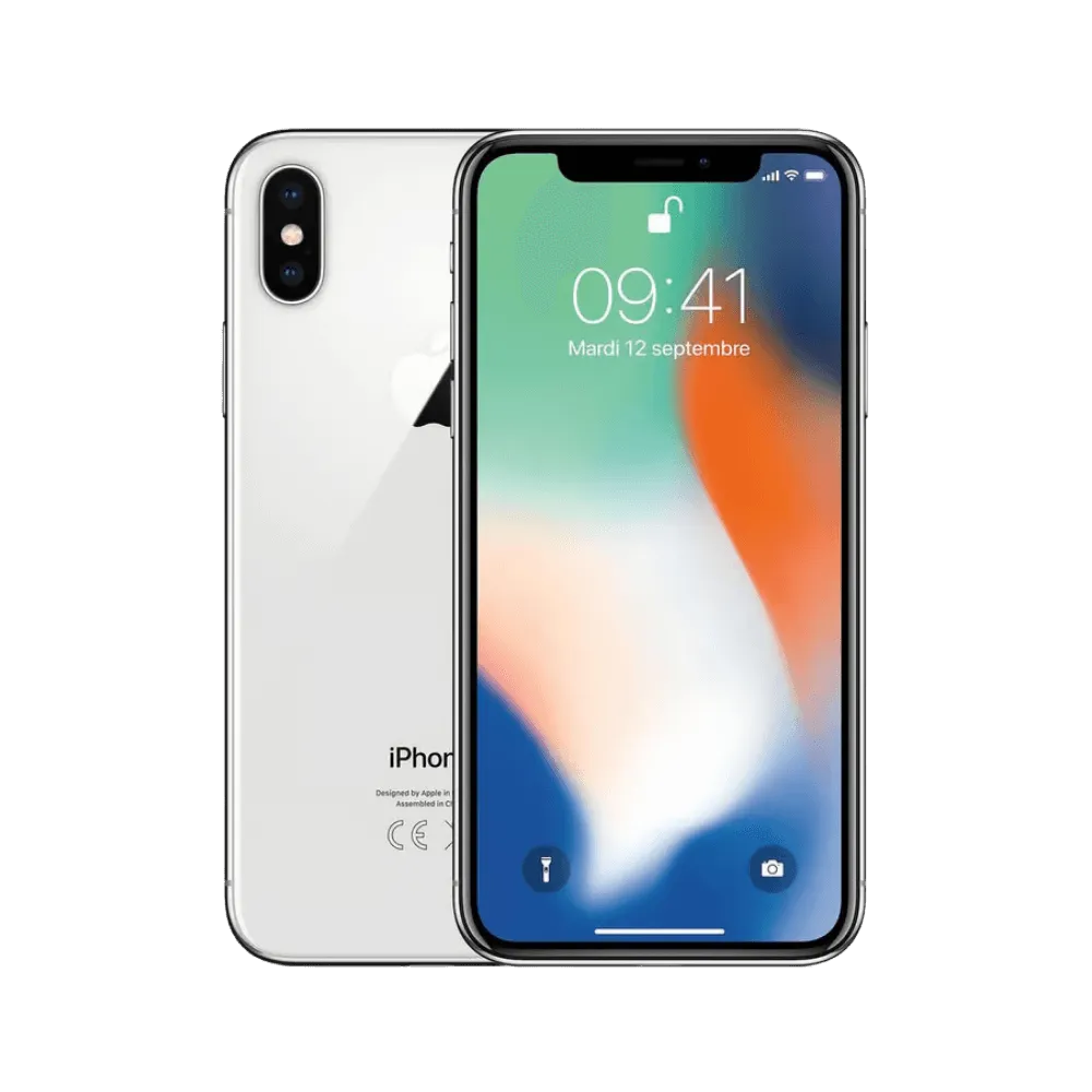 iPhone X affiché de face et de dos. Réparation d’écran OLED, vitre arrière ou batterie chez iTelier Lyon. Diagnostic rapide et garanti.