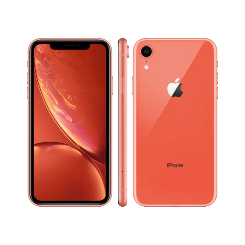 iPhone XR corail vu sous deux angles. Réparation écran, batterie ou vitre arrière chez iTelier Lyon. Intervention rapide et soignée.