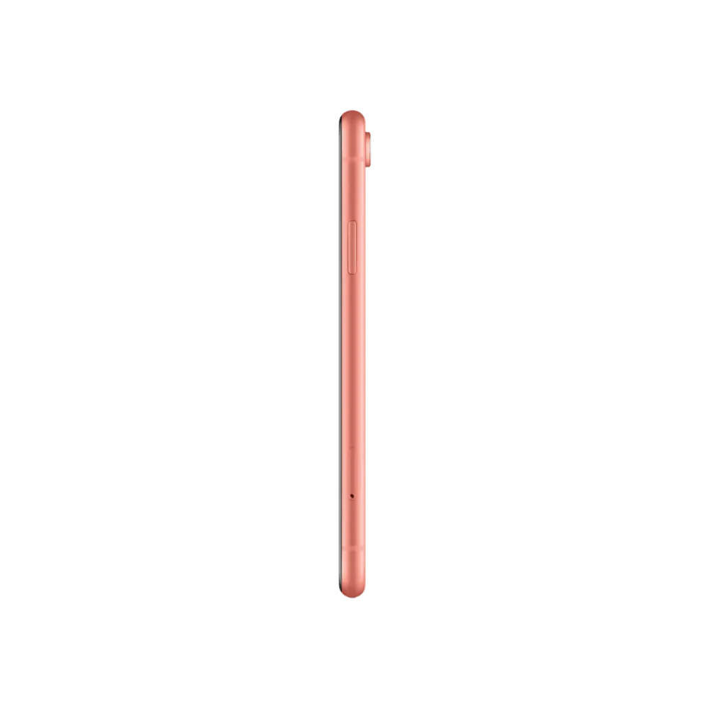 Profil latéral iPhone XR corail. Réparation bouton volume ou châssis abîmé à Lyon chez iTelier. Envoi possible dans toute la France.