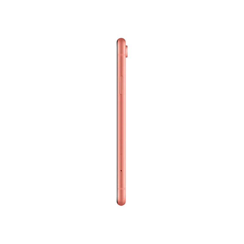 Profil latéral iPhone XR corail. Réparation bouton volume ou châssis abîmé à Lyon chez iTelier. Envoi possible dans toute la France.