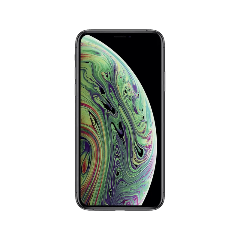 Vue avant de l’iPhone XS gris sidéral. Réparation ou remplacement d’écran OLED bord à bord chez iTelier Lyon. Diagnostic offert.