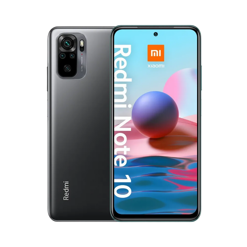 Redmi Note 10 en vue avant et arrière — réparation écran, vitre arrière et batterie par iTelier Lyon, diagnostic offert, pièces originales garanties 1 an, service express et envoi national.