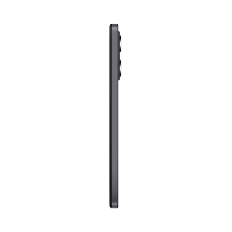 Vue de profil du Redmi Note 12 Pro 5G noir — réparation écran AMOLED, vitre arrière et batterie par iTelier Lyon, devis gratuit, service express en boutique Lyon 6 ou par correspondance nationale sécurisée.