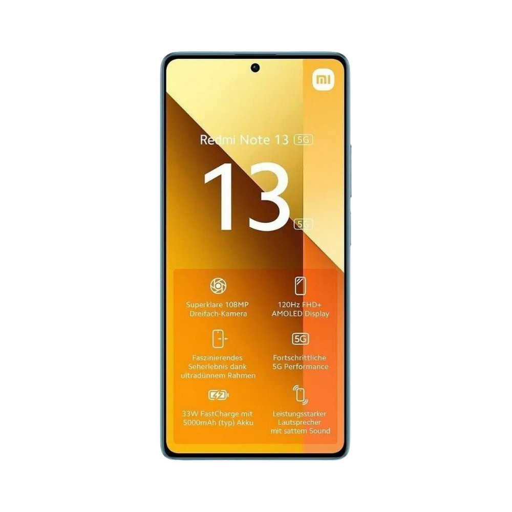 Écran avant du Redmi Note 13 5G avec poinçon central — réparation dalle AMOLED et vitre tactile originale chez iTelier Lyon, diagnostic offert, pièces garanties 12 mois, intervention rapide en boutique ou par envoi postal sécurisé.