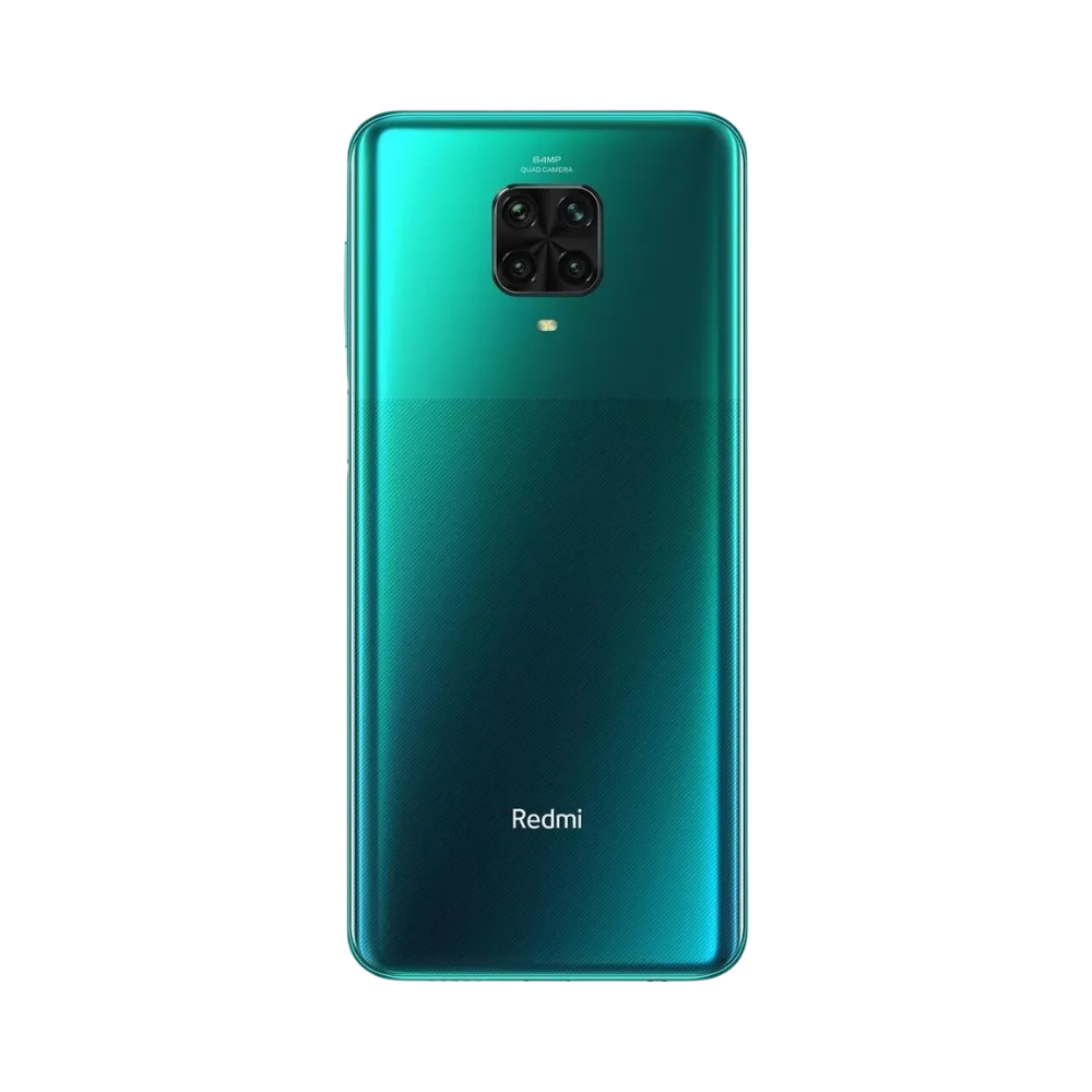 Dos du Redmi Note 9 Pro avec bloc photo carré centré — réparation appareil photo et vitre arrière par iTelier Lyon, techniciens experts, diagnostic offert et pièces garanties 1 an.