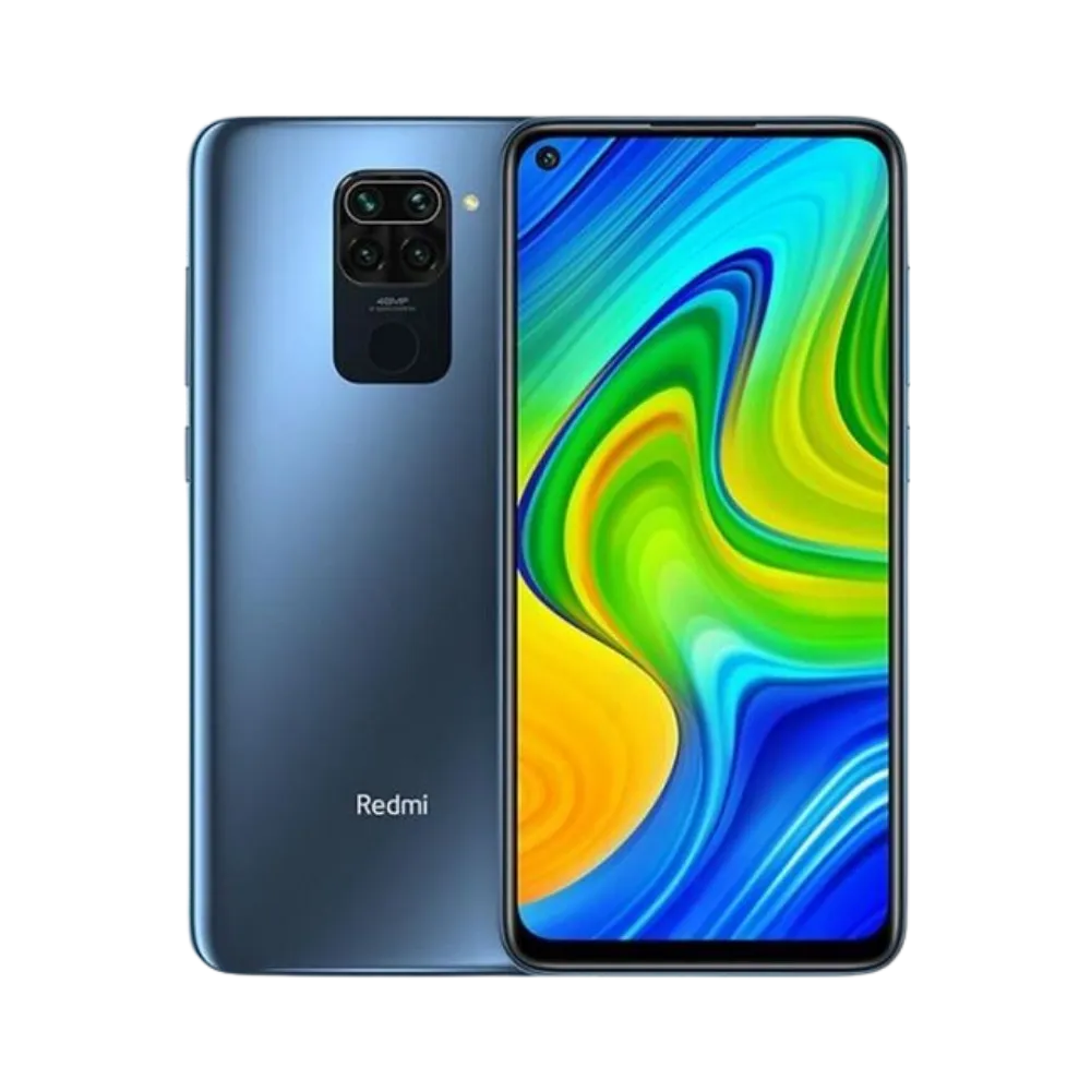 Redmi Note 9 en vue avant et arrière — réparation écran, vitre arrière et batterie par iTelier Lyon, diagnostic gratuit, pièces d’origine garanties 1 an, service express et envoi national.