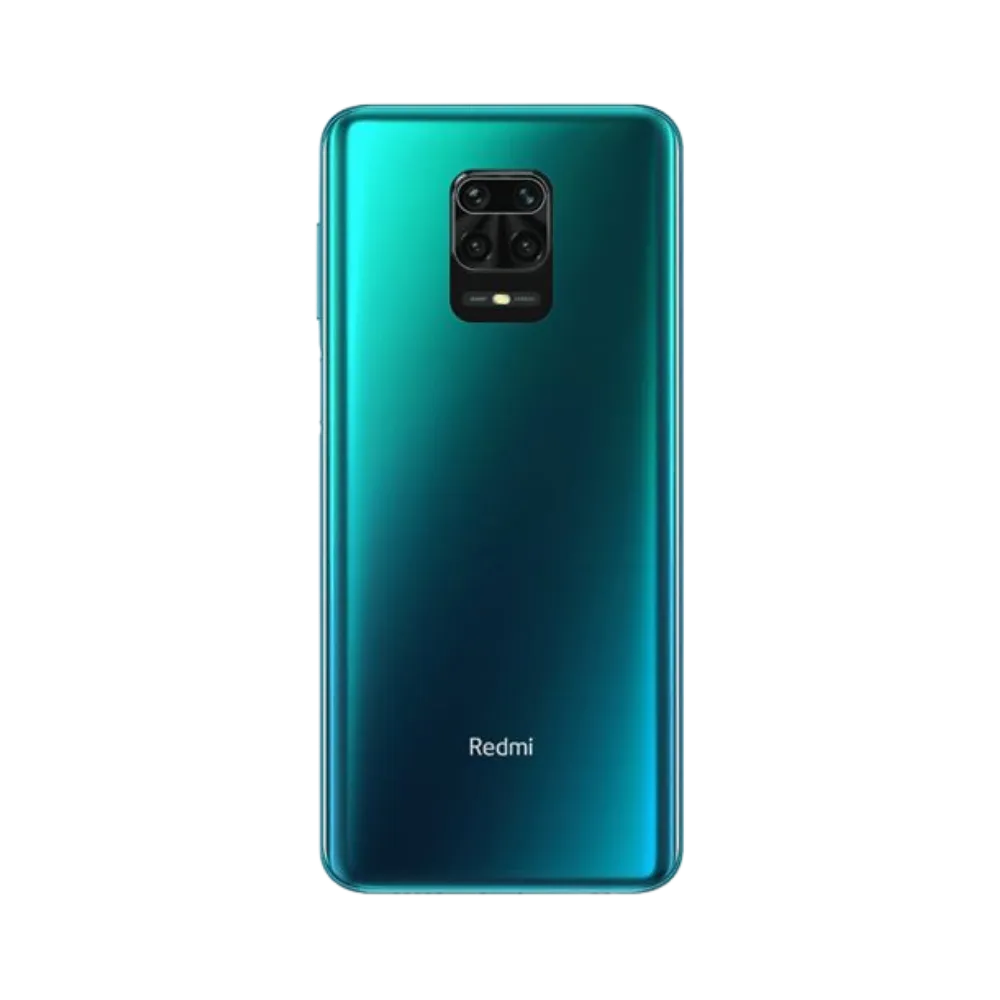 Dos du Redmi Note 9S avec bloc photo carré centré — réparation appareil photo et vitre arrière chez iTelier Lyon, techniciens experts, diagnostic offert et pièces garanties 1 an.