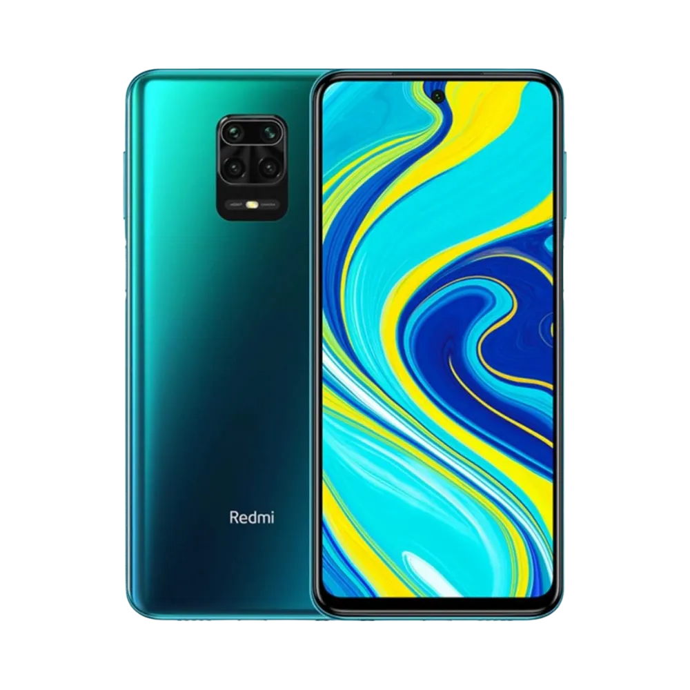 Redmi Note 9S en vue avant et arrière — réparation écran, vitre arrière et batterie par iTelier Lyon, diagnostic offert, pièces originales garanties 1 an, service express et envoi national.