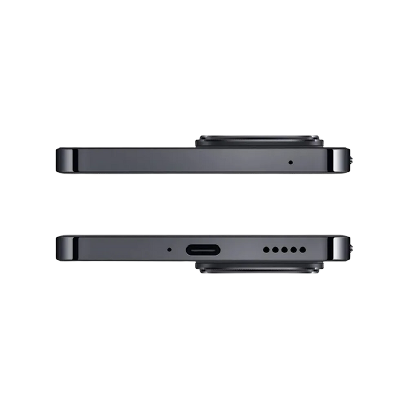 Honor 200 Lite noir affiché horizontalement montrant tranches supérieure et inférieure avec connecteur de charge, haut-parleurs et micro, idéal pour réparations port de charge et composants audio chez iTelier Lyon.