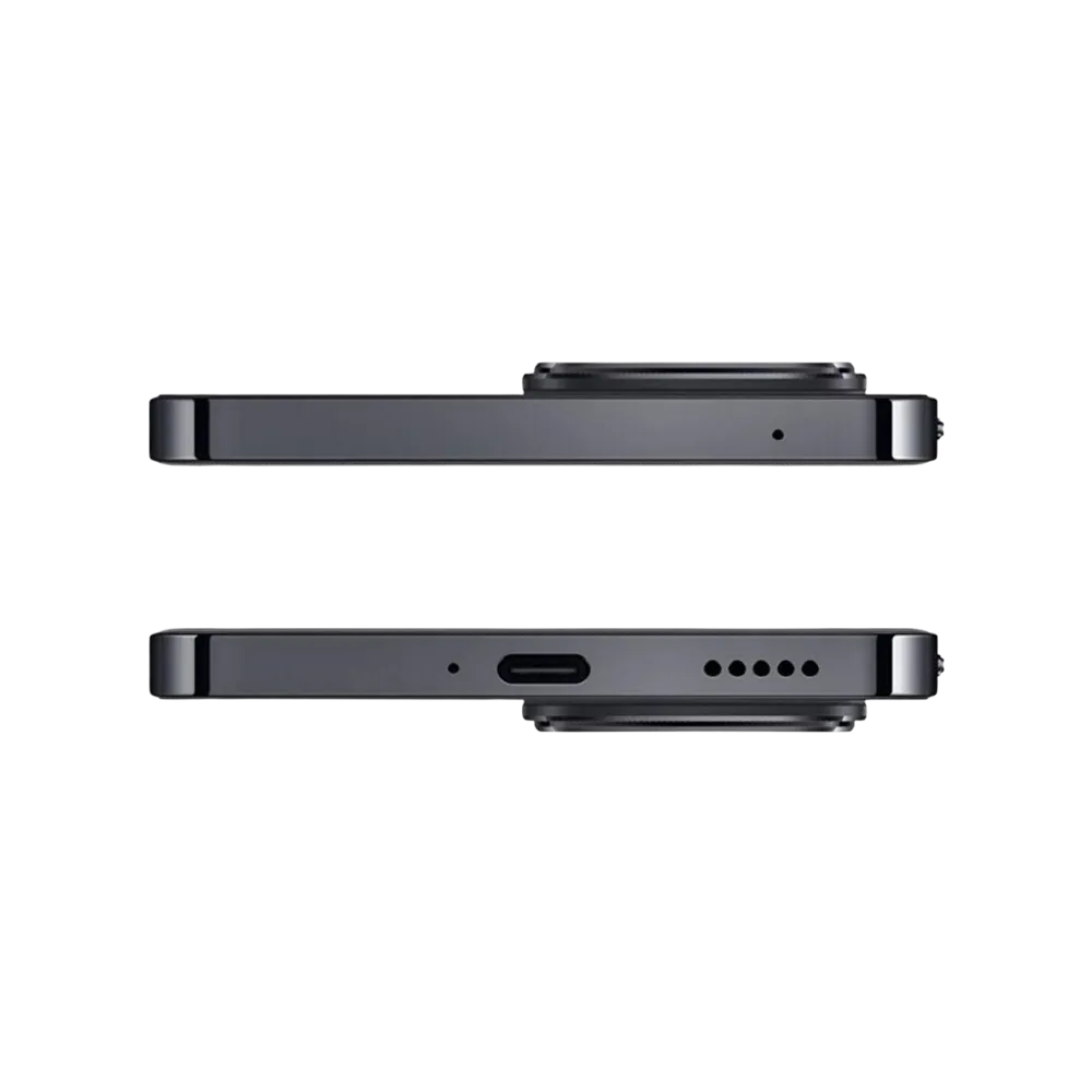 Honor 200 Lite noir affiché horizontalement montrant tranches supérieure et inférieure avec connecteur de charge, haut-parleurs et micro, idéal pour réparations port de charge et composants audio chez iTelier Lyon.