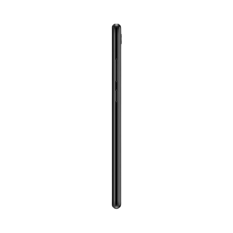 Honor 8A noir vu de profil en position verticale, finesse et boutons latéraux visibles, parfait pour représentations réparations boutons et port de charge par iTelier Lyon.