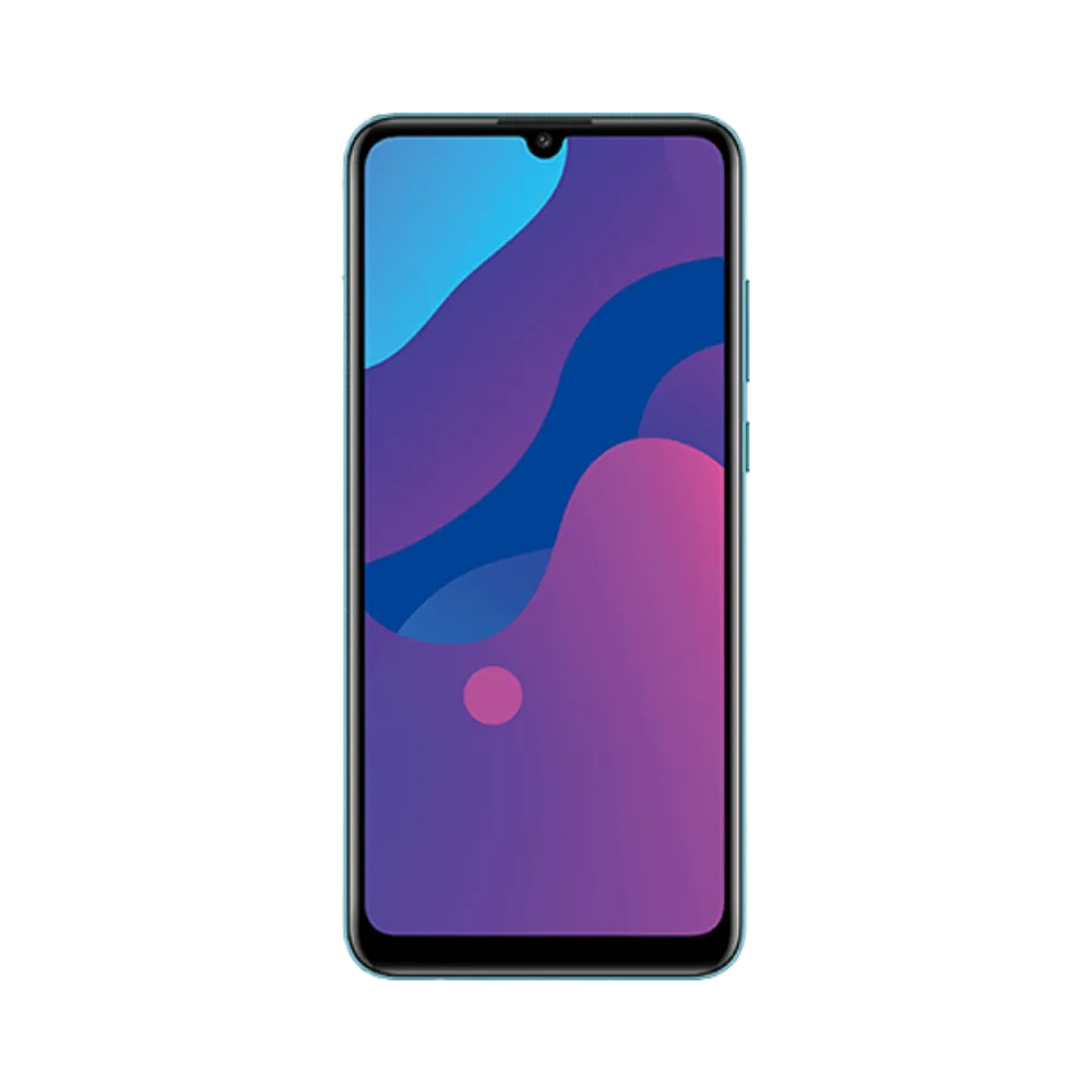 Honor 9A vert en position verticale, écran lumineux avec fond violet et rose et encoche en haut, idéal pour illustrer réparation écran original et diagnostic gratuit chez iTelier Lyon.