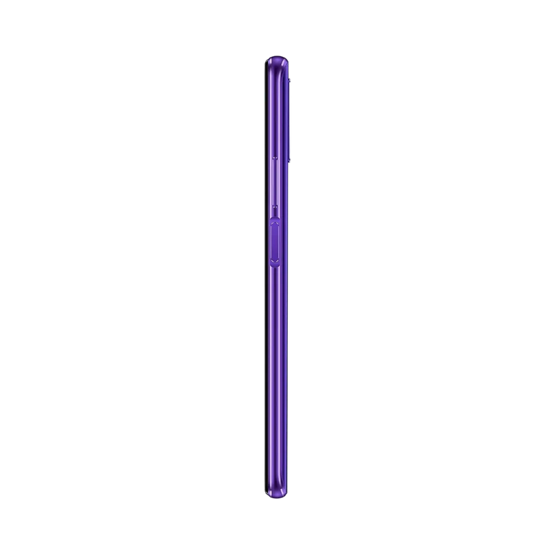 Honor 9X Pro violet vu de profil en position verticale, finesse et boutons latéraux visibles, parfait pour représentations réparations boutons et connecteur de charge par iTelier Lyon.