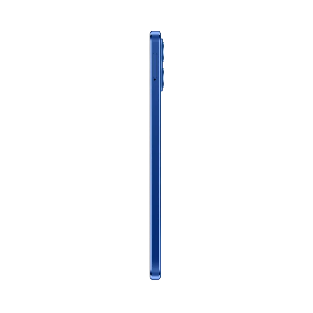 Honor X8 bleu vu de côté, finesse du smartphone et boutons latéraux visibles, photo optimisée pour réparations bouton power, volume et remplacement châssis latéral chez iTelier Lyon.