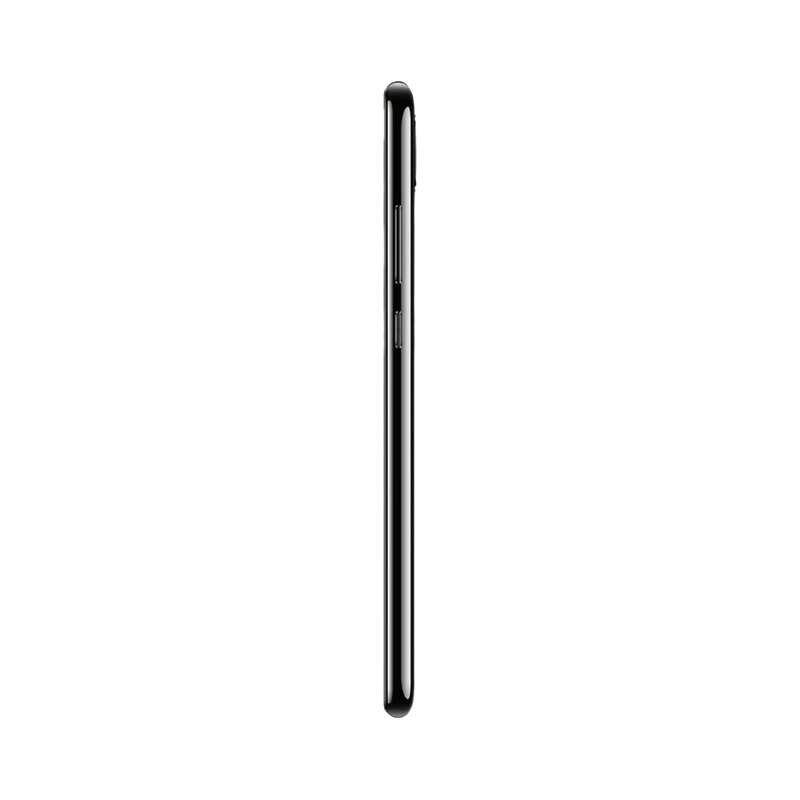 Huawei P Smart Plus 2019 présenté de profil noir, finesse du châssis et boutons latéraux visibles. Image optimisée iTelier Lyon pour réparation boutons, connecteur de charge et diagnostic gratuit.