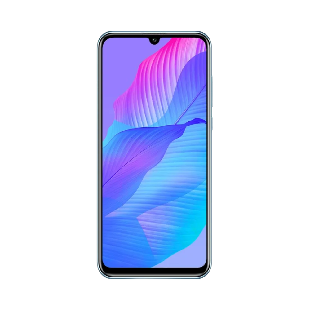 Huawei P Smart S affiché en vue frontale avec écran allumé montrant fond violet et bleu. Illustration iTelier Lyon pour réparation écran cassé, vitre tactile, diagnostic offert et service rapide garanti.