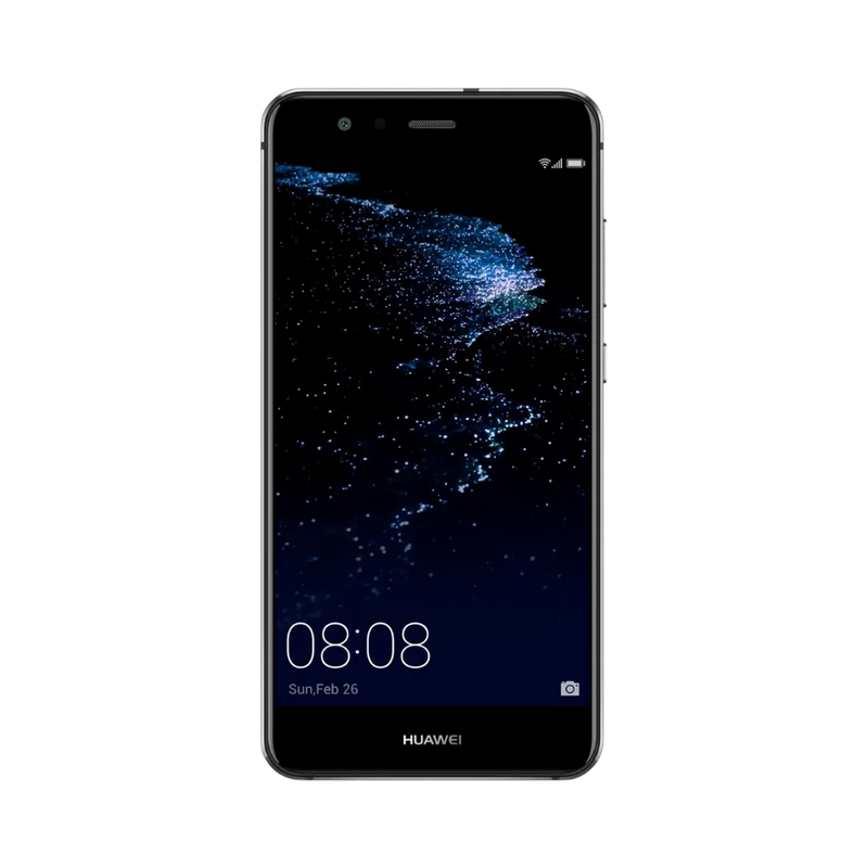 Huawei P10 Lite affiché en vue frontale avec écran allumé montrant fond sombre étoilé. Illustration iTelier Lyon pour réparation écran cassé, vitre tactile, diagnostic offert et service rapide garanti.