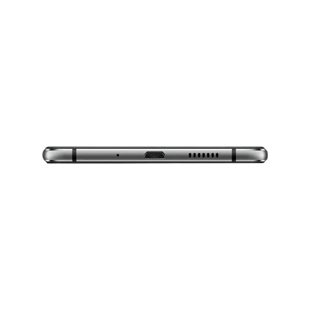 Huawei P10 Lite montré en vue inférieure, port micro USB, haut-parleur et tiroir SIM bien visibles. Photo optimisée iTelier Lyon pour réparation connecteur de charge, audio et diagnostic gratuit.